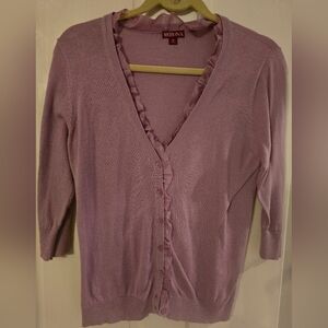 Merona Dusty Rose Ruffle Cardigan